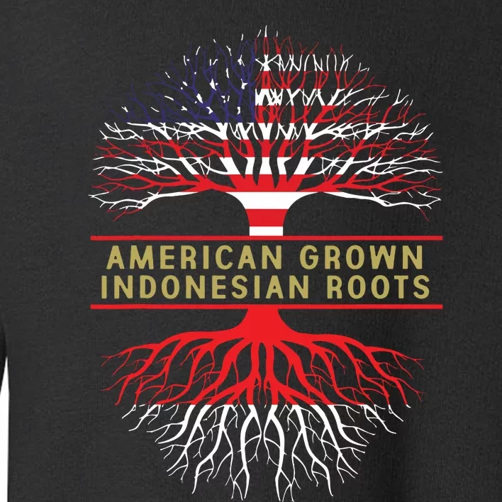 American Grown Indonesian Roots America Indonesia Tree Flag Toddler Sweatshirt