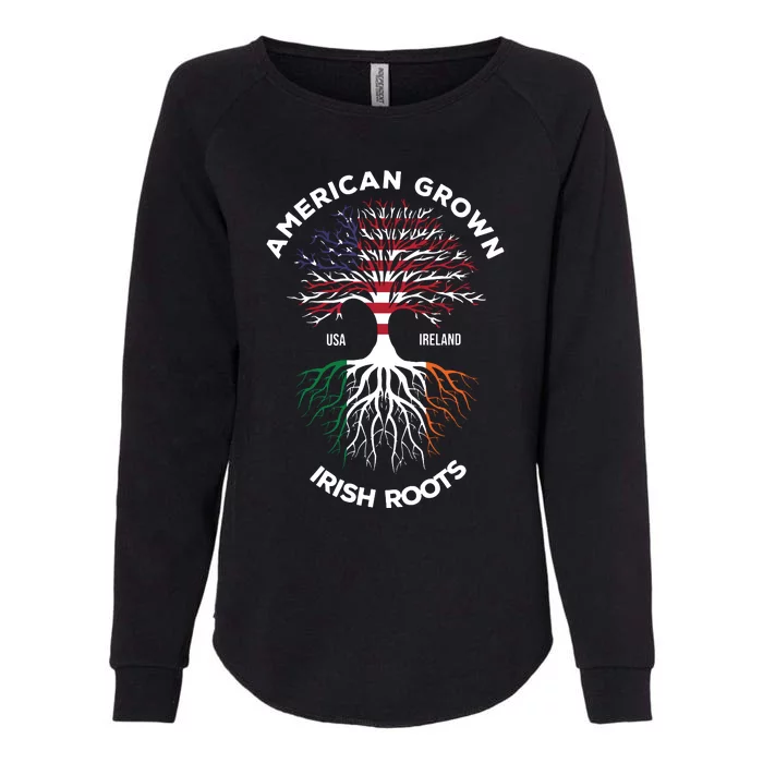 American Grown Irish Roots Shirts Heritage Usa Ireland Flag Womens California Wash Sweatshirt