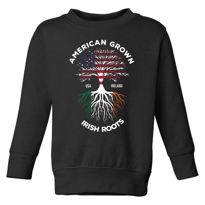 American Grown Irish Roots Shirts Heritage Usa Ireland Flag Toddler Sweatshirt