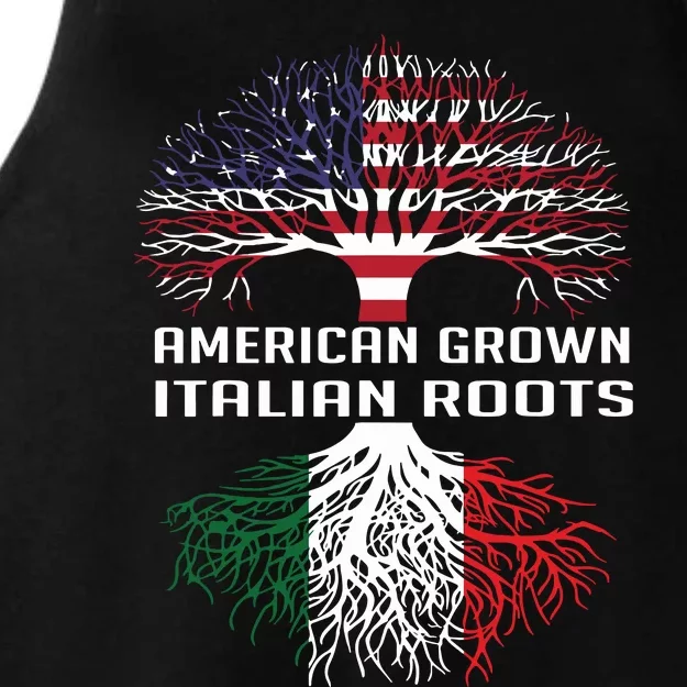 American Grown Italian Roots Italy Flag Proud Ladies Tri-Blend Wicking Tank