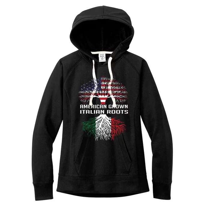 American Grown Italian Roots Italy Flag Proud Women's Fleece Hoodie