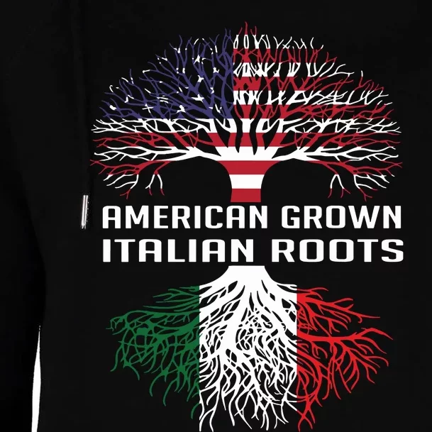 American Grown Italian Roots Italy Flag Proud Womens Funnel Neck Pullover Hood