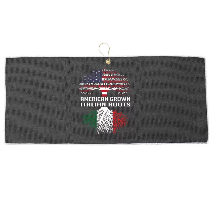 American Grown Italian Roots Italy Flag Proud Large Microfiber Waffle Golf Towel