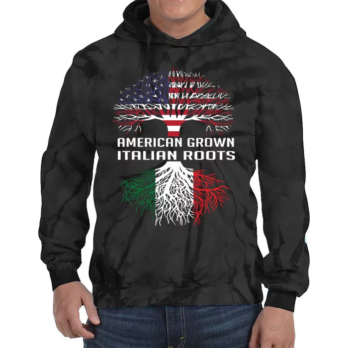 American Grown Italian Roots Italy Flag Proud Tie Dye Hoodie