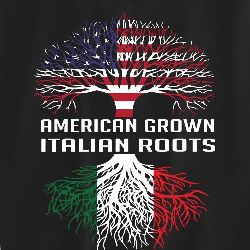 American Grown Italian Roots Italy Flag Proud Kids Sweatshirt