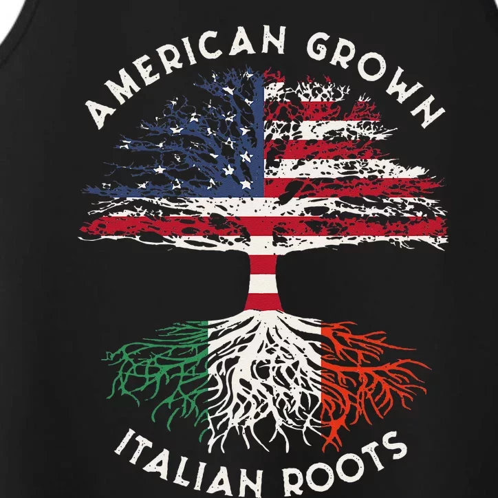 American Grown Italian Roots Family Tree Italy Flag Italian Performance Tank