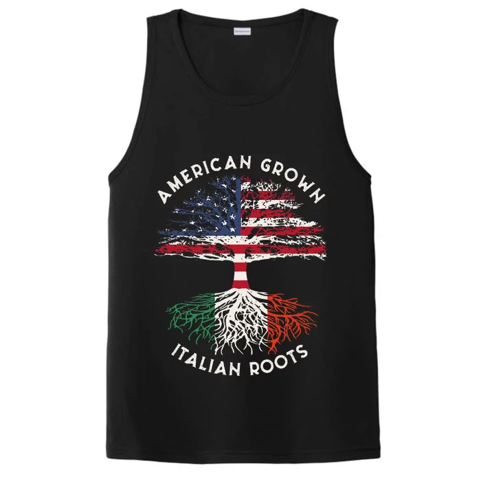 American Grown Italian Roots Family Tree Italy Flag Italian Performance Tank