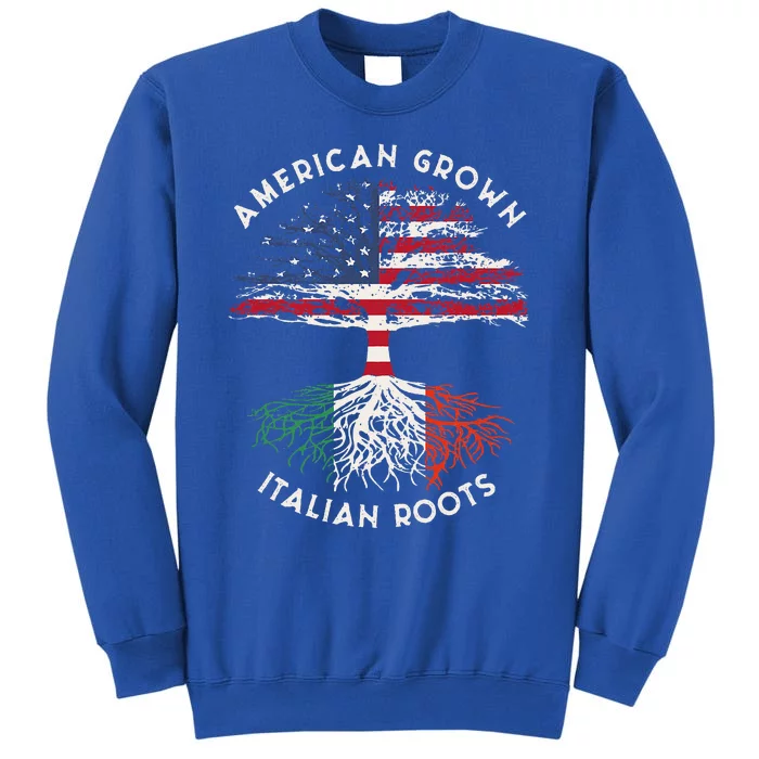 American Grown Italian Roots Family Tree Italy Flag Italian Tall Sweatshirt