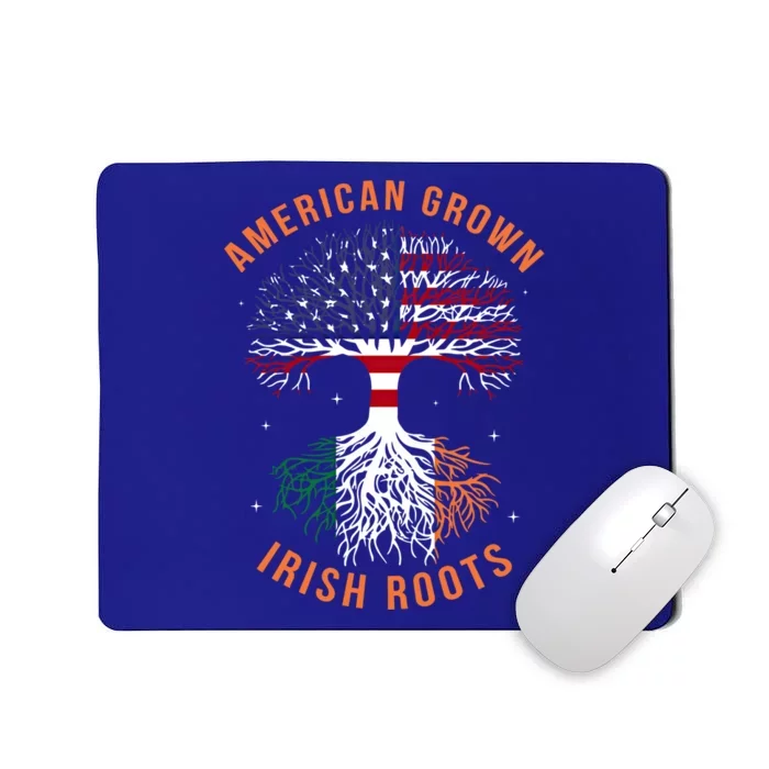 American Grown Irish Roots Gift America Ireland Flag Gift Mousepad