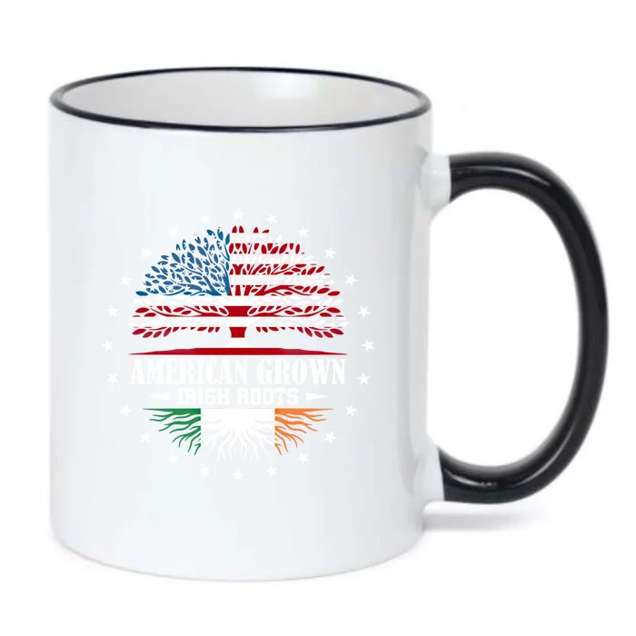 American Grown Irish Roots Ireland Flag Gift Black Color Changing Mug