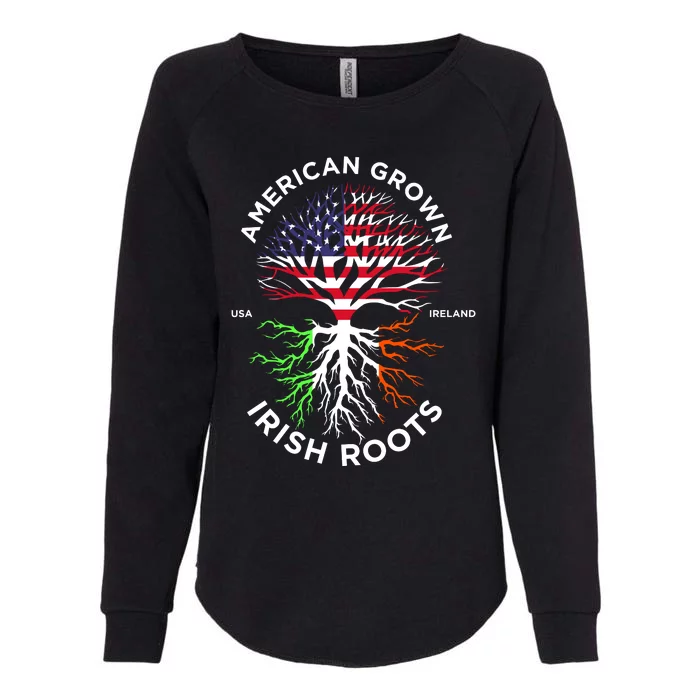 American Grown Irish Roots Ireland Flag St Patrick Day Womens California Wash Sweatshirt