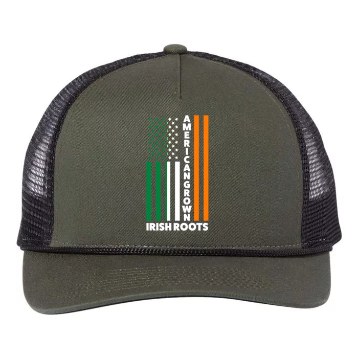 American Grown Irish Roots Irland Irish Flag Great Gift Retro Rope Trucker Hat Cap