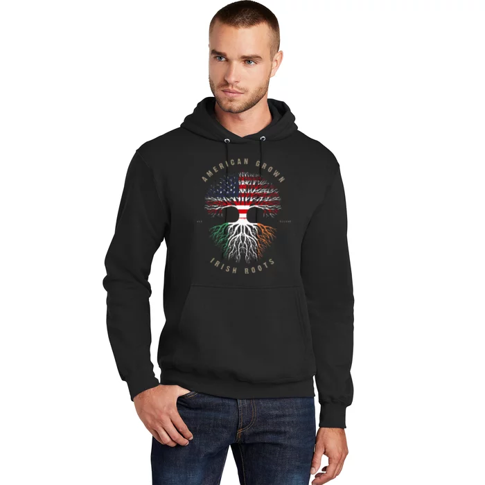 American Grown Irish Roots Ireland Flag Hoodie