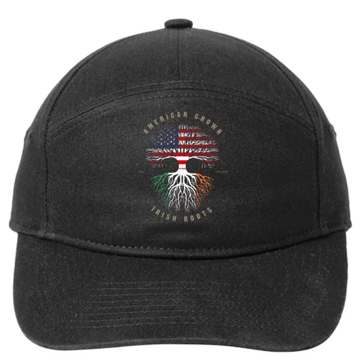 American Grown Irish Roots Ireland Flag 7-Panel Snapback Hat