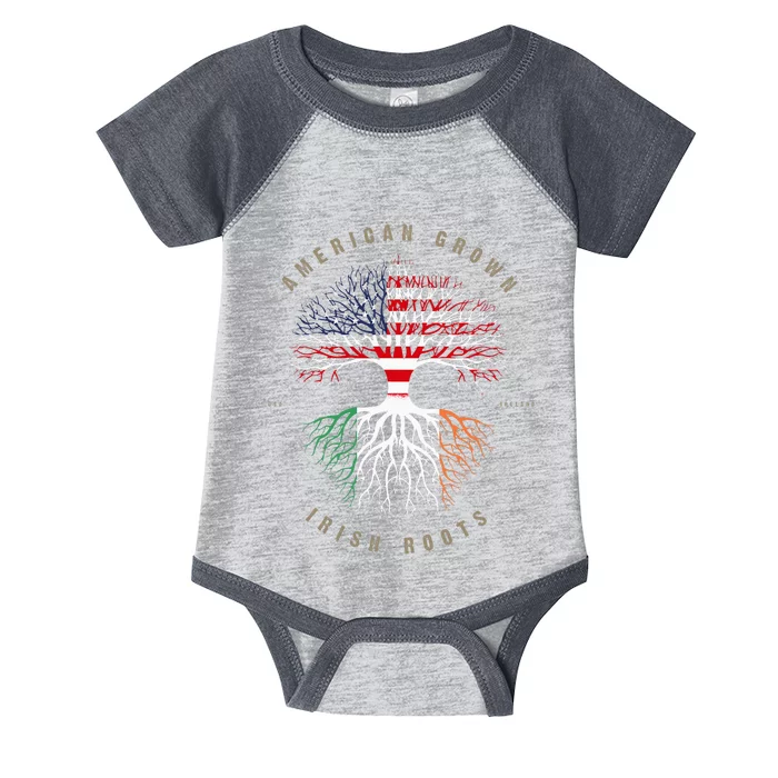 American Grown Irish Roots Ireland Flag Infant Baby Jersey Bodysuit