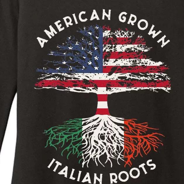 American Grown Italian Roots Family Tree Italy Flag Italian Womens CVC Long Sleeve Shirt