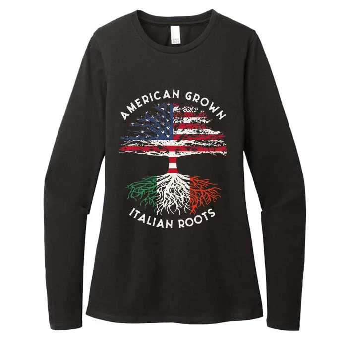 American Grown Italian Roots Family Tree Italy Flag Italian Womens CVC Long Sleeve Shirt