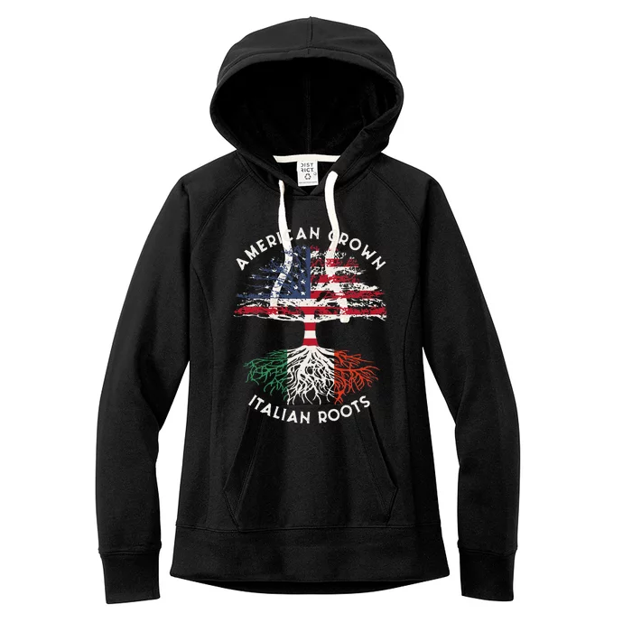 American Grown Italian Roots Family Tree Italy Flag Italian Women's Fleece Hoodie