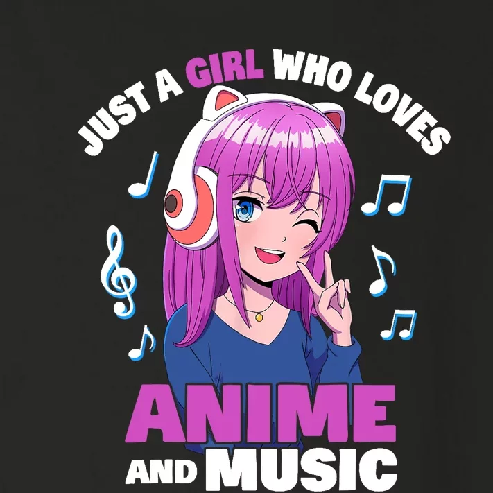 Anime Girl Just A Girl Who Loves Anime And Music Toddler Long Sleeve Shirt