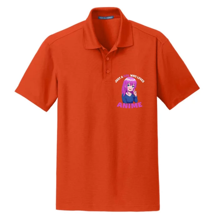 Anime Girln Just A Girl Who Loves Anime Dry Zone Grid Performance Polo