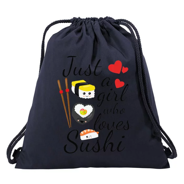 Anime Gift Just A Girl Who Loves Sushi Cute Anime Style Drawstring Bag