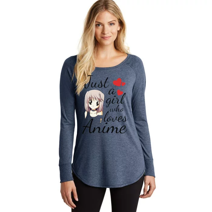 Anime Girl Just A Girl Who Loves Anime Women's Perfect Tri Tunic Long Sleeve Shirt