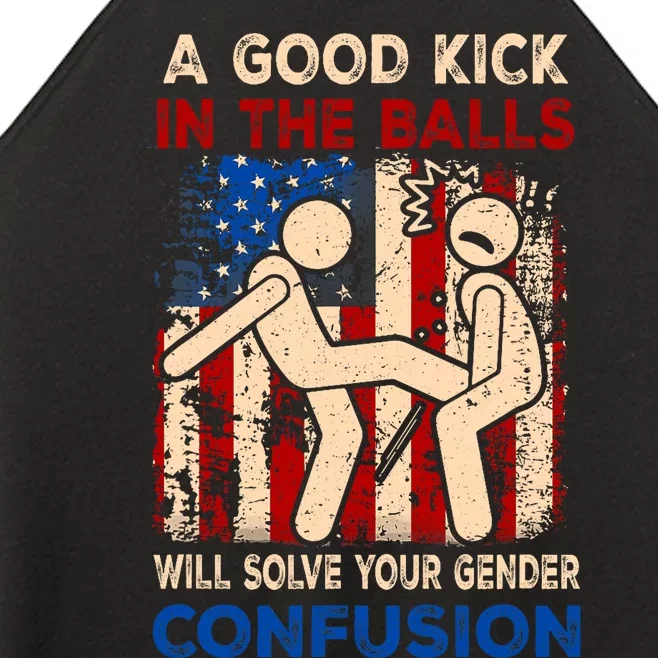 A Good Kick In The Balls Will Solve Your Gender Confusion Women’s Perfect Tri Rocker Tank