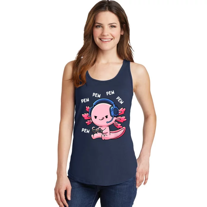 Axolotl Gaming Kids Boys Girls Anime Video Game Pew Gamer Ladies Essential Tank