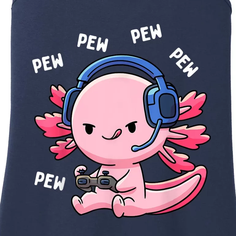 Axolotl Gaming Kids Boys Girls Anime Video Game Pew Gamer Ladies Essential Tank