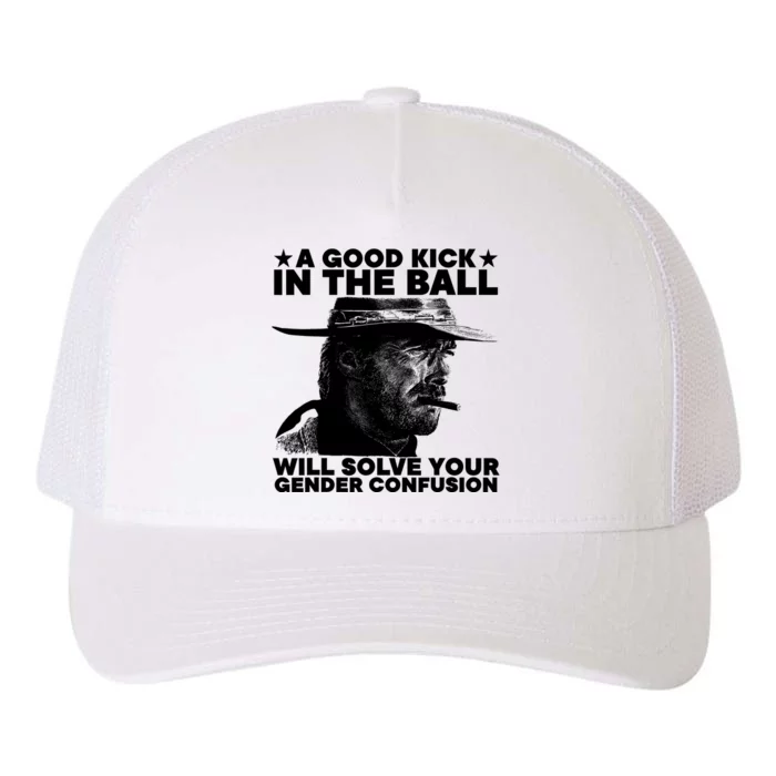 A Good Kick In The Balls Will Solve Your Gender Confusion Yupoong Adult 5-Panel Trucker Hat