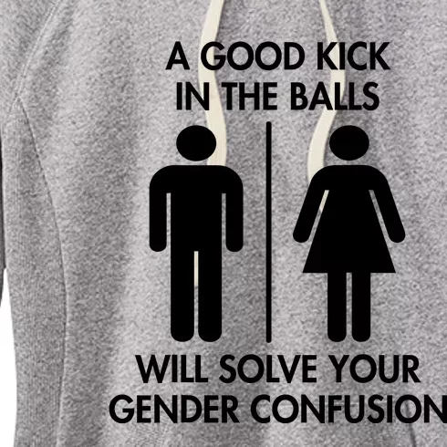 A Good Kick In The Balls Will Solve Your Gender Confusion Women's Fleece Hoodie