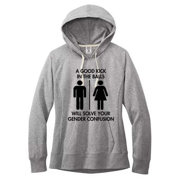 A Good Kick In The Balls Will Solve Your Gender Confusion Women's Fleece Hoodie