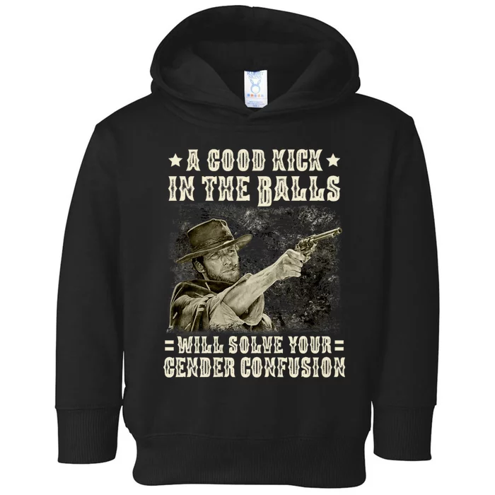 A Good Kick In Balls Will Solve Your Gender Confusion Toddler Hoodie