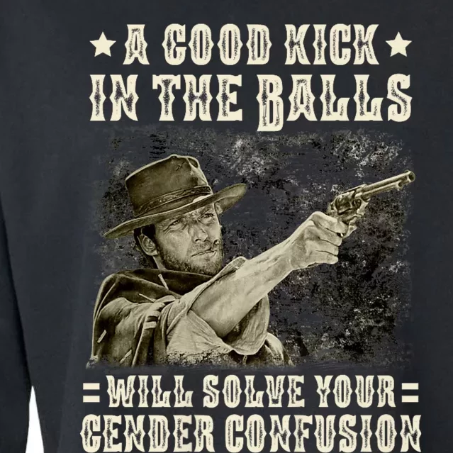 A Good Kick In Balls Will Solve Your Gender Confusion Cropped Pullover Crew