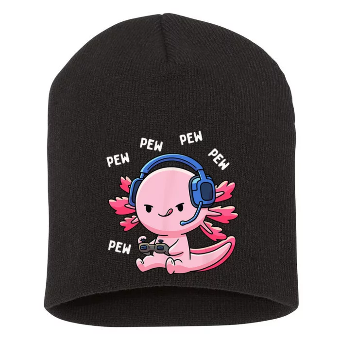 Axolotl Gaming Kids Anime Video Game Pew Gamer Short Acrylic Beanie