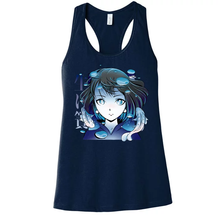 Anime Girl Koi Fishes Japanese Women's Racerback Tank