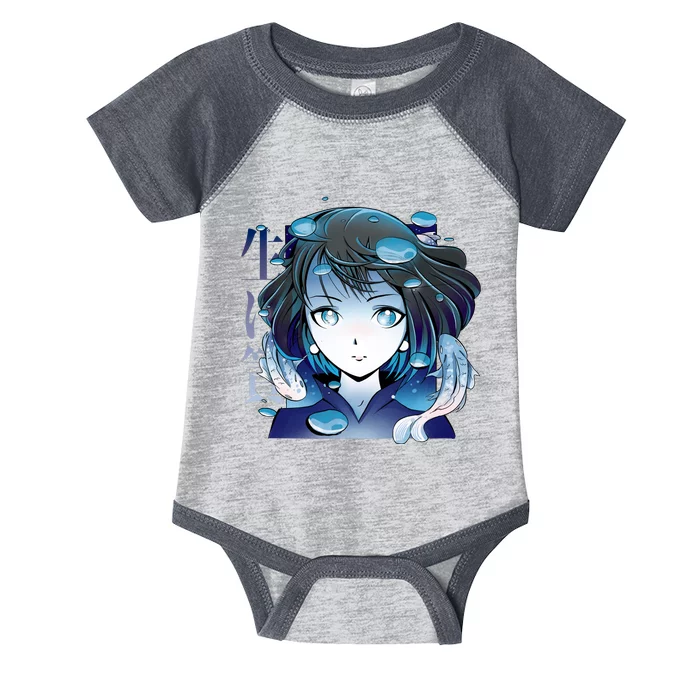 Anime Girl Koi Fishes Japanese Infant Baby Jersey Bodysuit