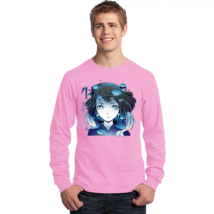 Anime Girl Koi Fishes Japanese Long Sleeve Shirt