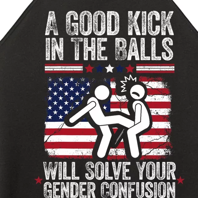 A Good Kick In The Balls Will Solve Your Gender Confusion Women’s Perfect Tri Rocker Tank