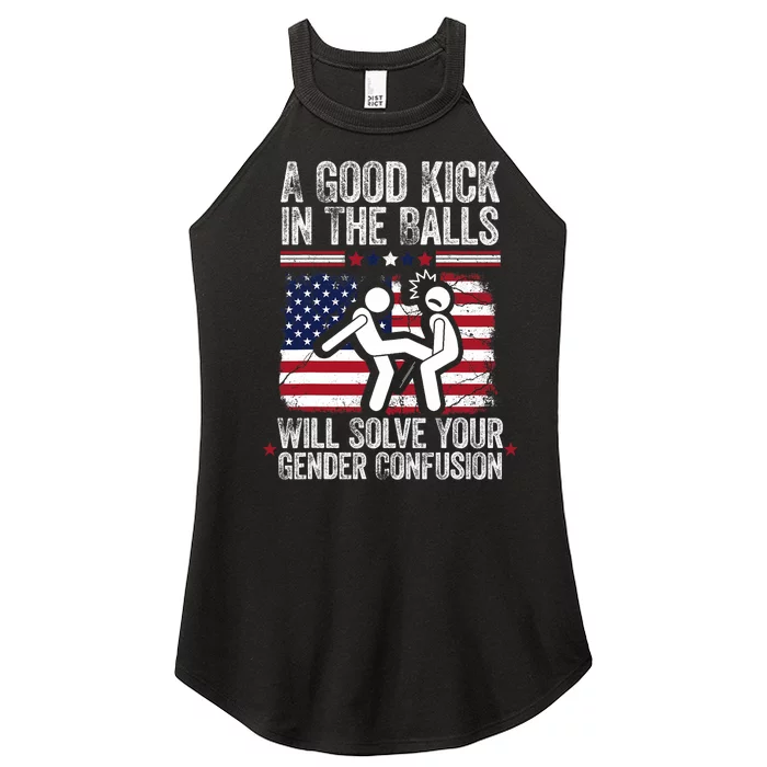 A Good Kick In The Balls Will Solve Your Gender Confusion Women’s Perfect Tri Rocker Tank