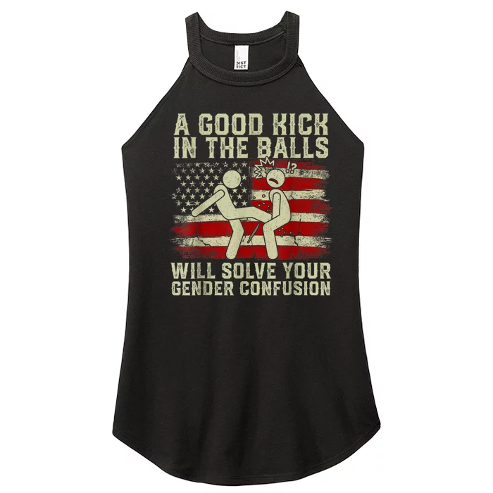 A Good Kick In The Balls Will Solve Your Gender Confusion Women’s Perfect Tri Rocker Tank