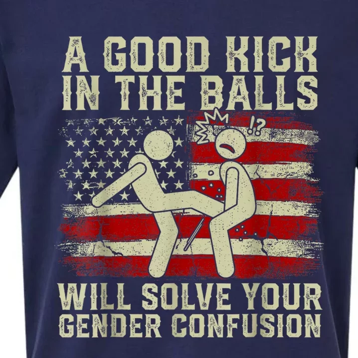 A Good Kick In The Balls Will Solve Your Gender Confusion Sueded Cloud Jersey T-Shirt