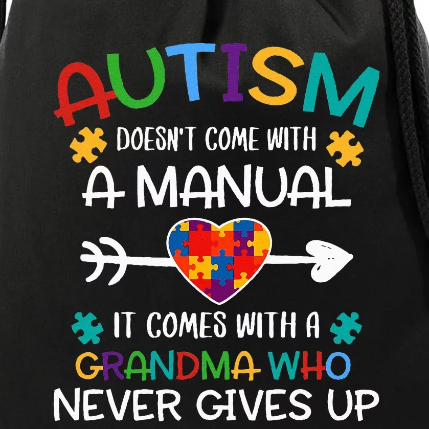 Autism Grandma Love Autistic Autism Awareness Puzzle Drawstring Bag