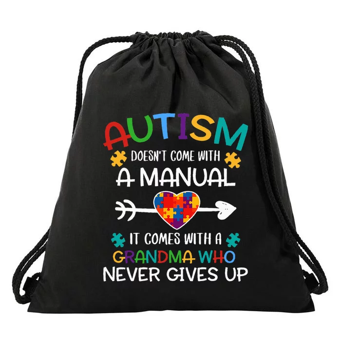 Autism Grandma Love Autistic Autism Awareness Puzzle Drawstring Bag