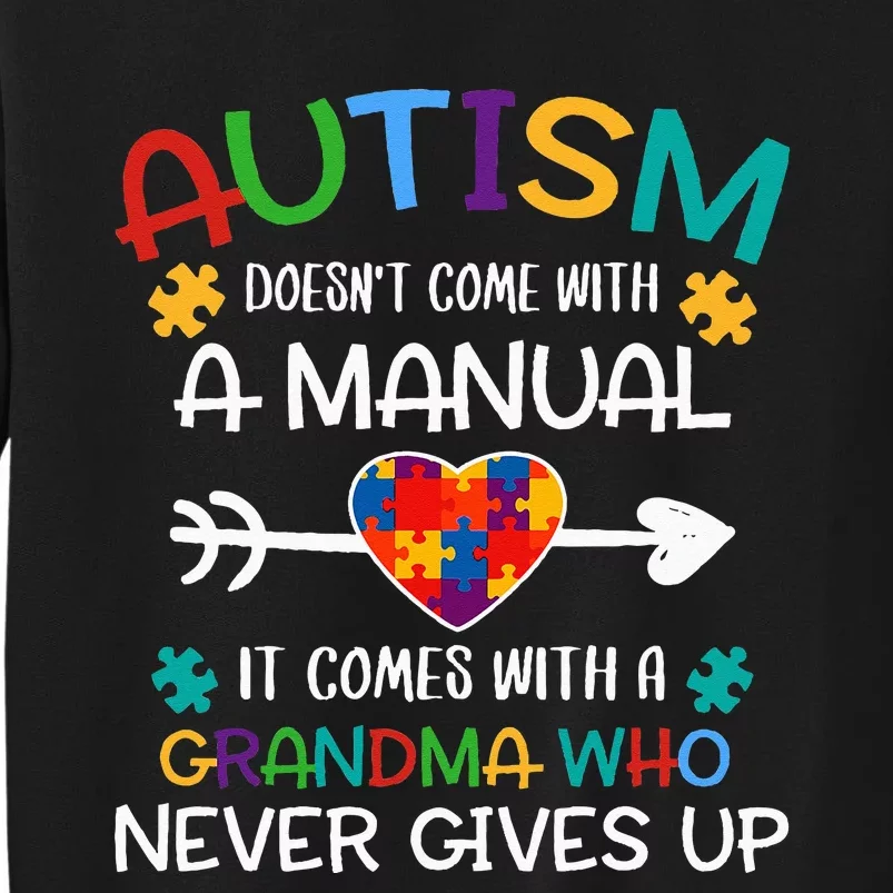 Autism Grandma Love Autistic Autism Awareness Puzzle Tall Sweatshirt