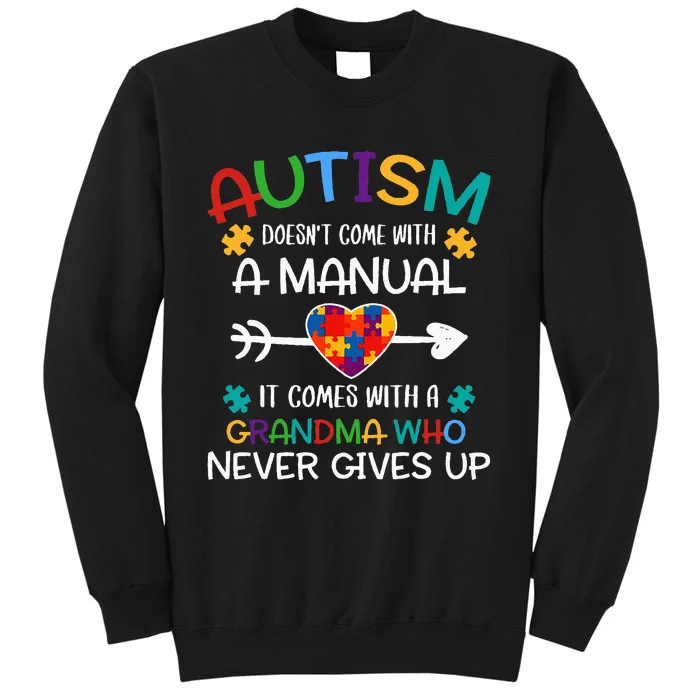 Autism Grandma Love Autistic Autism Awareness Puzzle Tall Sweatshirt