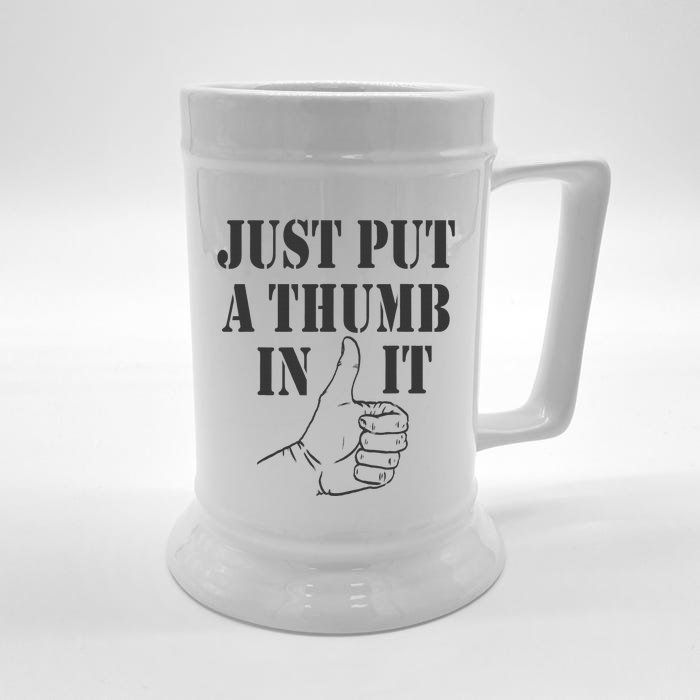 Ammo Gun Lovers Just Put A Thumb In It Front & Back Beer Stein