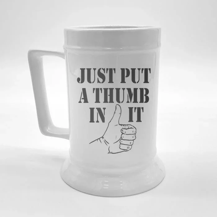 Ammo Gun Lovers Just Put A Thumb In It Front & Back Beer Stein