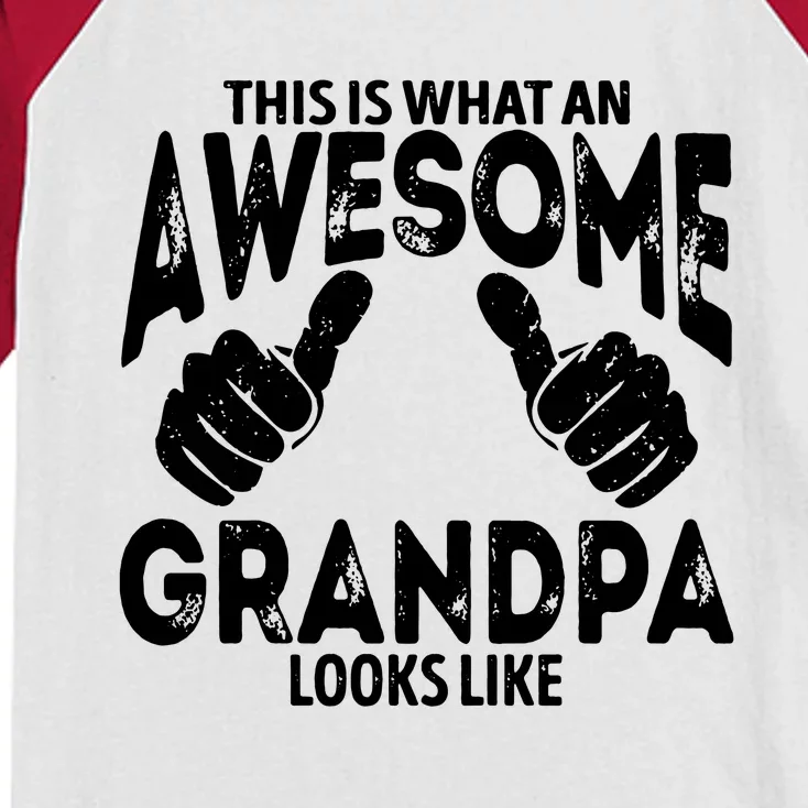 Awesome Grandpa Looks Like Kids Colorblock Raglan Jersey