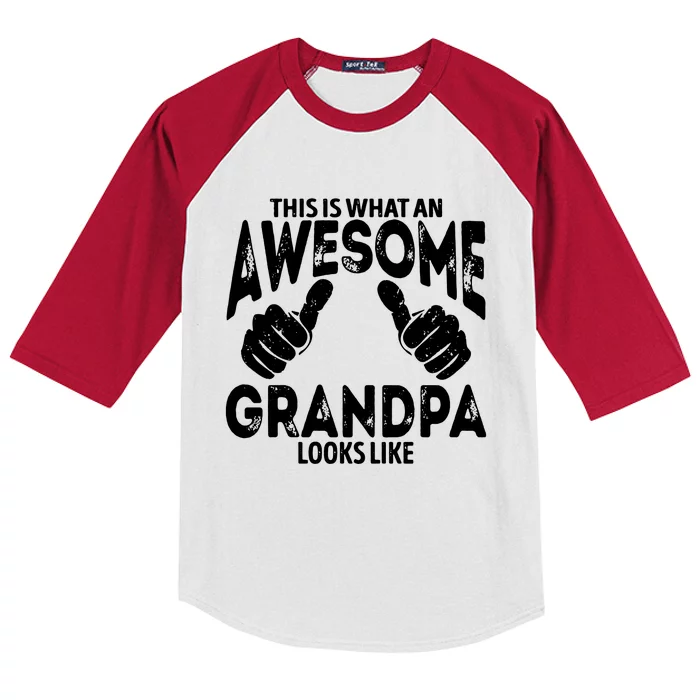 Awesome Grandpa Looks Like Kids Colorblock Raglan Jersey